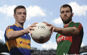 Man and ball: Mayo&#039;s Seamus O&#039;Shea will be looking to get the better of Tipperary&#039;s Alan Campbell and his team mates on Sunday. Photo: Sportsfile