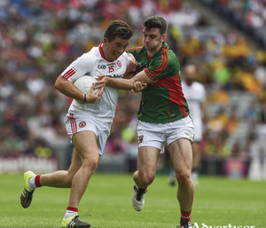 Brendan Harrision and the Mayo defence will need to be on their toes on Saturday. Photo: Sportsfile 