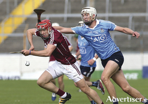 Galway&#039;s Kevin McHugo and Dublin&#039;s Eoghan Conroy in action during the U21 All Ireland Hurling semi final at Semple Stadium, Thurles.  
Photograph: Mike Shaughnessy