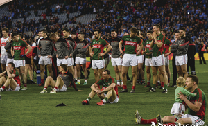 Mayo players dejected after the GAA Football All-Ireland Senior Championship Final Replay match between Dublin and Mayo at Croke Park in Dublin. Photo Sportsfile