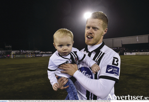Daryl Horgan of Dundalk with his son Jack, age 15 months, ahead of the SSE Airtricity League Premier Division match between Dundalk and Galway United.
