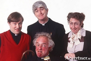 The cast of legendary comedy series Father Ted.