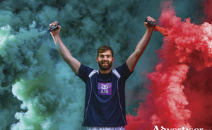 Green and red, but this weekend blue and white: Aidan O&#039;Shea was at the launch of the AIB GAA Club Fuels County event in Dublin this week. Photo: Sportsfile 