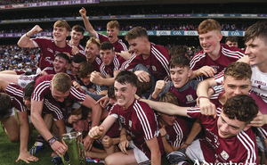 Winning smiles: The Galway minors celebrate their All Ireland win in Croke Park. Photo: Sportsfile 