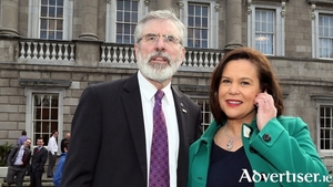 Current Sinn F&eacute;in president Gerry Adams and the likely next SF leader to be (in the Republic) Mary Lou McDonald.