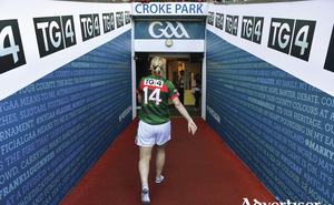 A legend leaves the stage for now: Cora Staunton heads down the tunnel after Mayo&#039;s loss to Dublin. Photo: Sportsfile 