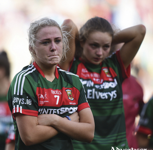 There was heart brake for Fiona Doherty and Ciara Whyte and the rest of the Mayo Ladies team last week, but they put in an excellent showing this year. Photo: Sportsfile