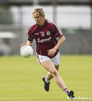 Tracey Leonard of Galway Ladies found the back of the net on Sunday in Bekan. Photo by Matt Browne/Sportsfile. 