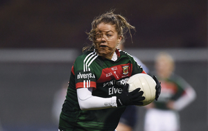 Whip around: Mayo&#039;s Sarah Rowe kicked four points on her return to action for Mayo. Photo: Sportsfile 