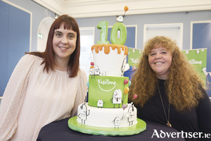 Co-founders Jill Holtz and Michelle Davitt celebrating the tenth birthday of MyKidsTime.com at the party in Collins Barracks. 