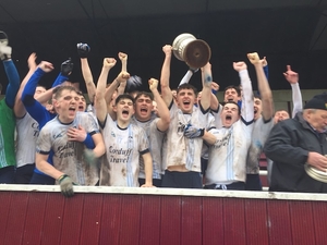 Champions time: Rice College celebrate claiming the Connacht Colleges Post Primary A Schools Final. Photo: Connacht GAA