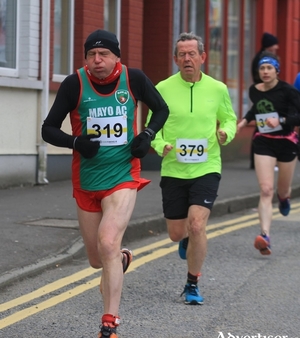 David Dinsmore (Mayo AC) M60 winner at the Tubbercurry St Patrick&#039;s Day 10k