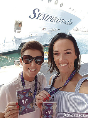 Fiona Flaherty and Caroline O&#039;Toole of Fahy Travel at the launch of Royal Caribbean&rsquo;s newest ship in Barcelona.