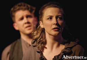 Anne O&#039;Donnell as Emily Tallentire, and Alan Greaney as Jackson Pennington, in Galway Musical Society&#039;s production of The Hired Man.