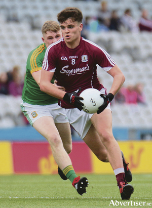 Galway&#039;s Paul Kelly and Meath&#039;s Conor Harford in action from the Electric Ireland GAA Football All Ireland Minor Championship semi-final at Croke Park on Saturday. Photo:-Mike Shaughnessy