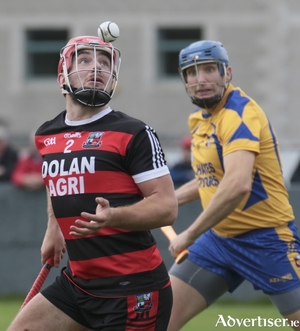 Cappataggle&#039;s Declan Cronin and Portumna&#039;s Ivan Canning in action from the Salthill Hotel Galway Senior Hurling Championship game at Duggan Park, Ballinasloe, Saturday. 			Photo:-Mike Shaughnessy