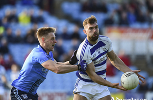 On the ball: Aidan O&#039;Shea and Kevin Keane compete for the Balla in MacHale Park. Photo: Sportsfile 