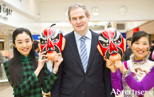 The new Government chief whip, Galway West TD Se&aacute;n Kyne, pictured in 2017 with Yunhe Chang and Jun Yan, at an event at the Galway Education Centre. Photo:- Andrew Downes  xposure