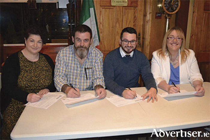 Una D’Arcy, Peter Judge, Padraig Hegarty and Sorca Clarke pictured at the Sinn Fein convention at which Athlone native, Padraig Hegarty was selected to contest the local election in May 2019.
