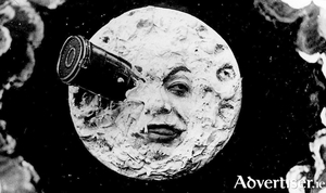The most famous scene from Georges M&eacute;li&egrave;s groundbreaking sci-fi film, Le Voyage Dans La Lune.