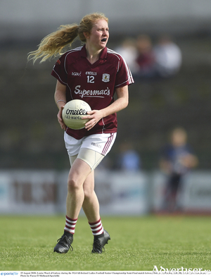 25 August 2018; Louise Ward of Galway during the TG4 All-Ireland Ladies Football Senior Championship Semi-Final match between Dublin and Galway at Dr Hyde Park in Roscommon. 
Photo by Piaras M&rsquo;dheach/Sportsfile 