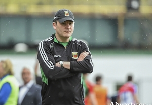 Back in the Big Apple: James Horan at Mayo&#039;s last game in New York in 2014. Photo: Sportsfile 