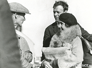 Dan Quinlan talking to Annie and Charles Lindbergh at Galway docks in October 1923.
