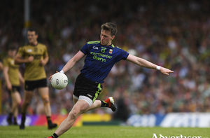 Up and over: Cillian O&#039;Connor takes aim at the posts against Kerry last weekend. Photo: Sportsfile 