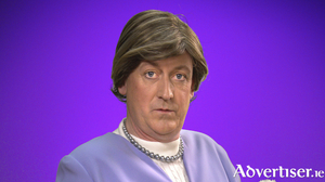 Irish comedy legend Barry Murphy - pictured here as German chancellor Angela Merkel - will be at the Vodafone Comedy Carnival Galway launch night next week.