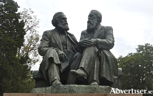 A statue of Marx Engles in Kyrgyzstan.