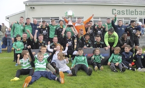 Long wait over: Castlebar Celtic celebrate after claiming the Super League title for the first time in eight years. Photo: Castlebar Celtic
