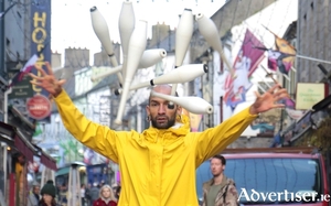 Brazilian juggler and artist in residence with Galway Community Circus, Davi Hora. Photos by Mike Shaughnessy