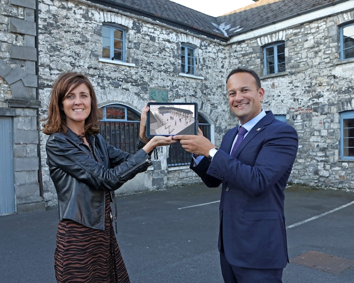 Senator Michelle Mulherin with An Taoiseach Leo Varadkar when he visited the former Military Barracks in Ballina in September to confirm the Government’s commitment to the funding of €3.2m under Project Ireland 2040 for the development of the Ballina Digital Hub and Innovation Quarter.