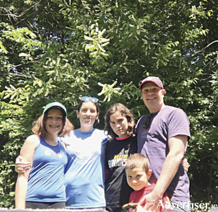 Athlone natives, Ray and Kathryn Murphy, are pictured with their children, Kaylah, Sarah and Rian.  The family are presently resident in Boston and shared their COVID-19 lockdown experience this week
