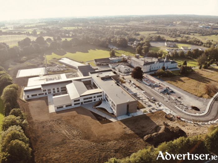An overhead view of the refurbished and enhanced Colaiste Chiaran secondary school which will welcome students upon their academic return at the end of the month.  Photograph by Corin Bishop.
