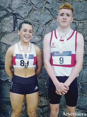 Seren O&#039;Toole and Conor Hoade - winners at the National Track and Field Championships.