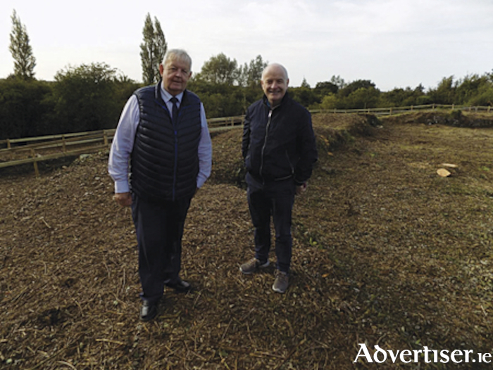 Shay Hamilton and Cllr. Frankie Keena, are pictured on site at the start of the conservation works at No. 1 Gun Battery on the west side of Athlone