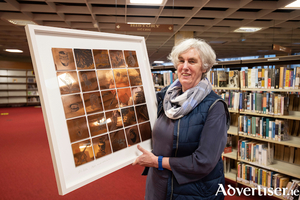 Artist Ruth O&rsquo;Donnell with her work celebrating Eil&iacute;s Dillon. Photos by Andrew Downes, xposure