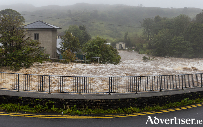 Photo of the flooding in the Clifden area in 2020. Photo:- Roger Harrison