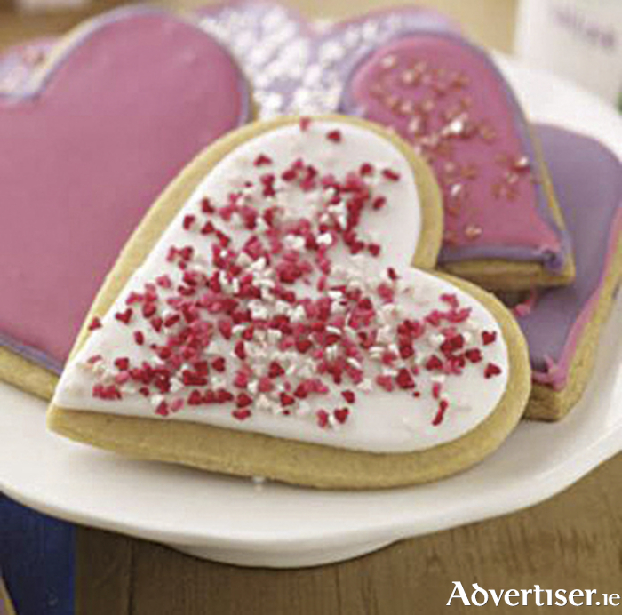 Love heart iced cookies are a treat for all the family on Valentine’s Day