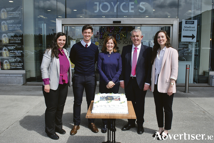 Pictured celebrating the 70th birthday of Joyce's Supermarkets last week at Headford are (from left) Aisling, Patrick, Breda, Pat and Elizabeth Joyce.