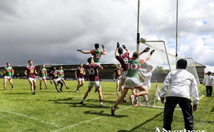 Up in the air: Mayo got over the line against Westmeath after a stern examination. Photo: Sportsfile 