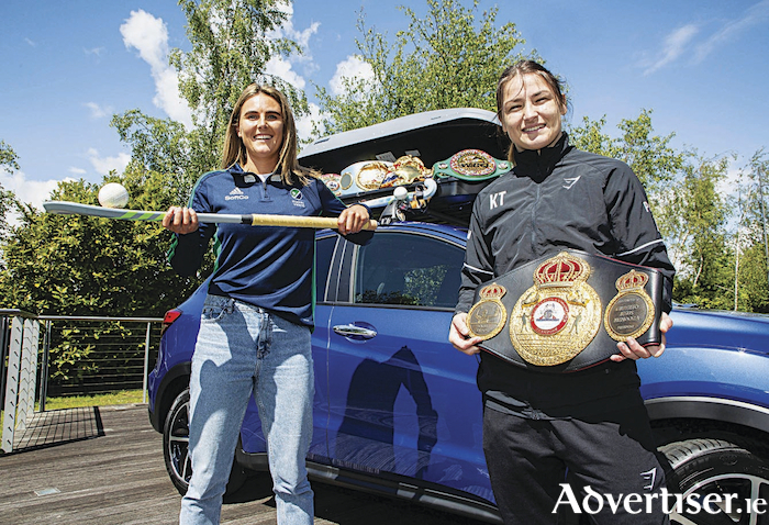 Honda brand ambassadors Olympic gold boxing medalist and world light weight champion Katie Taylor, and Irish hockey international and World Cup silver medalist Nikki Evans launching Honda’s 212 HR-V  today in Honda HQ. 