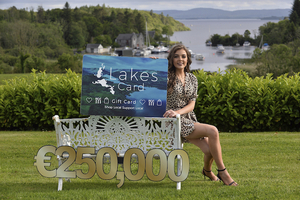 Lakes card reaches milestone: Kelli Murphy with the Lakes card in Cong. Photo: Ray Ryan.