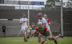 Stretching Shane: Mayo&#039;s Shane Boland stretches for the ball against Kildare in their last game. Photo: Ciara Buckley. 