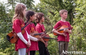 Members of the DaCapo Orchestra, who were among the more than 100 children involved in the Carolan&rsquo;s Rambles Sound Walk.