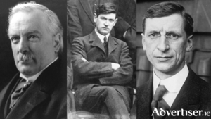 David Lloyd George, Michael Collins, and &Eacute;amon de Valera.