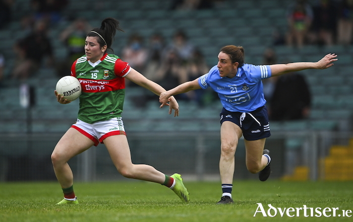 Back of the net: Rachel Kearns hit Mayo's goal against Cavan. Photo: Sportsfile 
