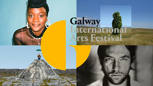 GIAF 2021 (clockwise LtoR): Tol&uuml; Makay, Mirror Pavillion, Domhnall Gleeson, and Samuel Beckett&#039;s Happy Days.