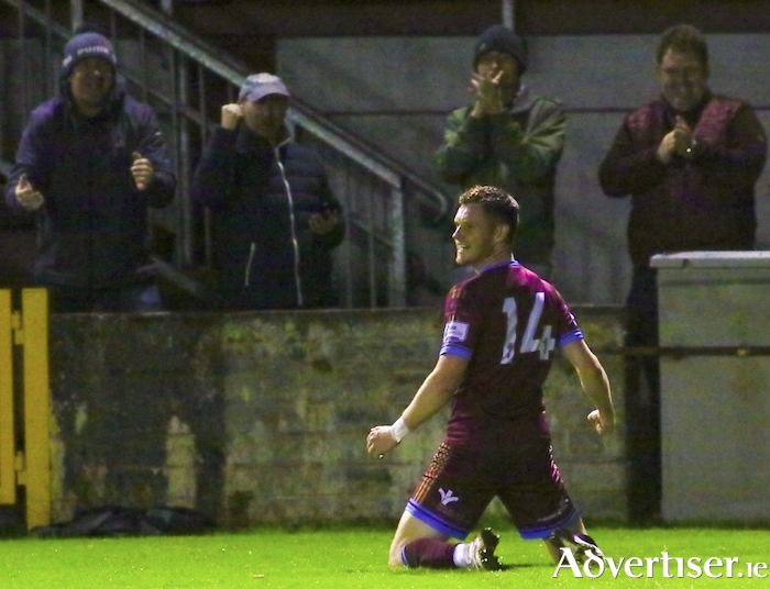 Mikie Rowe celebrates at Eamonn Deacy Park. Photo: Mike Shaughnessy.